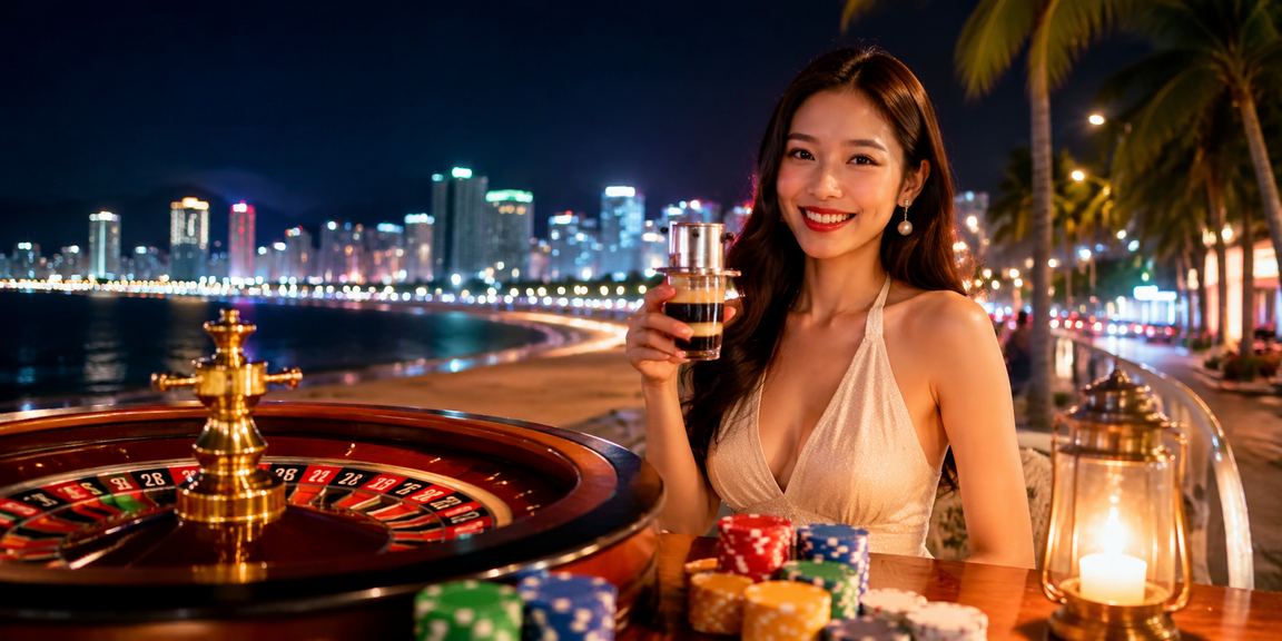 Cảnh Nha Trang về chiều với trò roulette và cà phê Việt Nam bên bờ biển